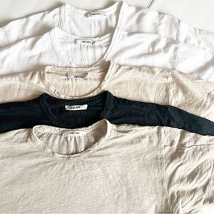(5) Jac + Jack Linen T-shirt Tees Size XS Set of 5